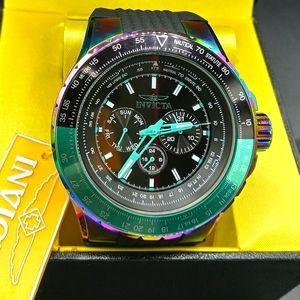 FIRM PRICE-NEW INVICTA Iridescent aviator men's Watch.